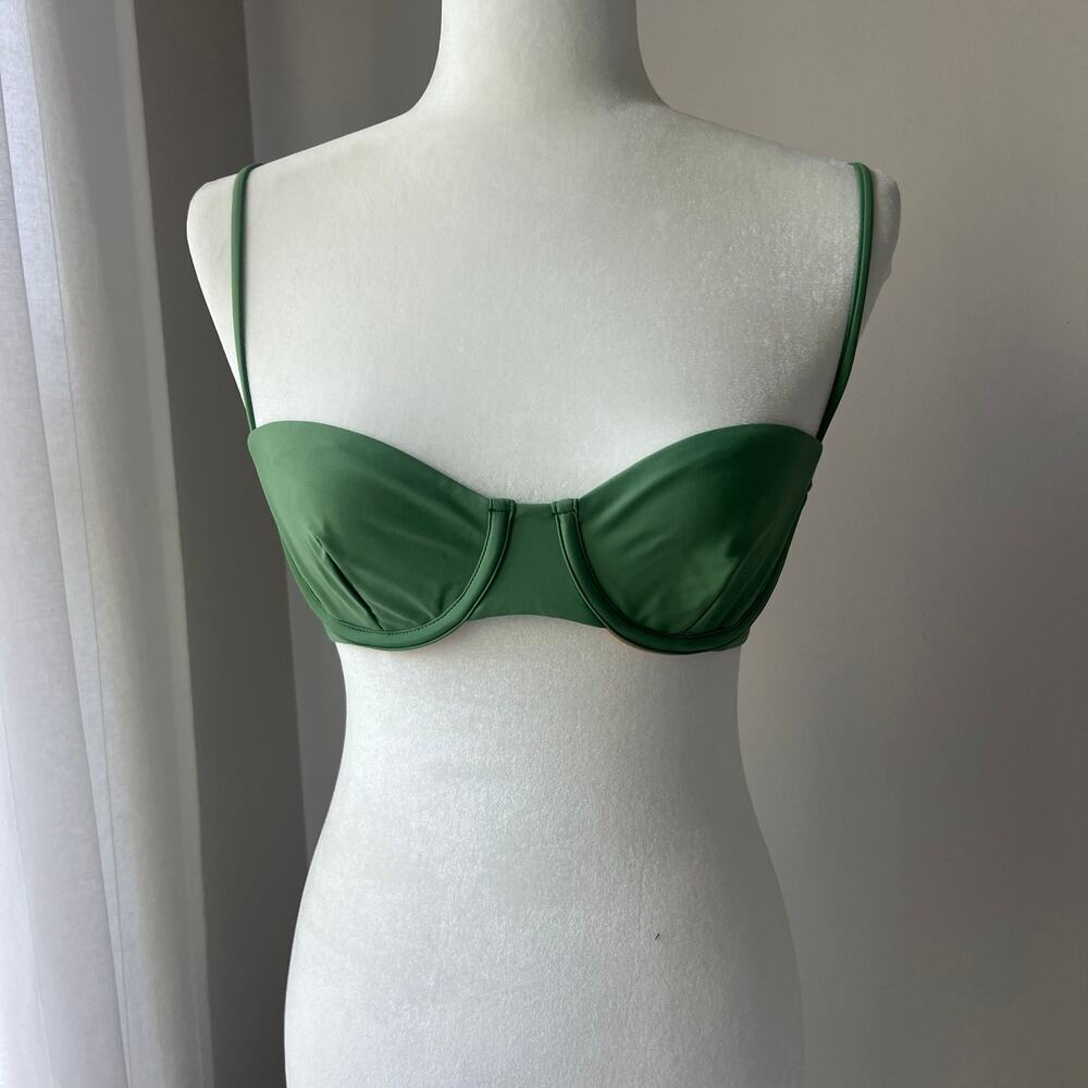 J. Crew Green Balconette‎ underwire bikini top NWT